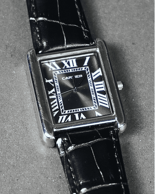 Cartier Tank rectangular case with a Roman numeral dial