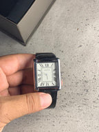 Cartier Tank rectangular case with a Roman numeral dial