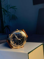 Digital and Analog Brown Straps Golden Dail Watch AS-03