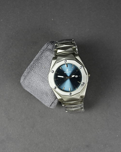 Hublot Silver With Black Dail Datejust Watch