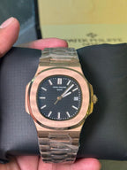 Patek Philippe with a brown gradient dial rose gold chain