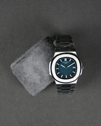 Patek Philippe Nautilus navy blue dial silver chain