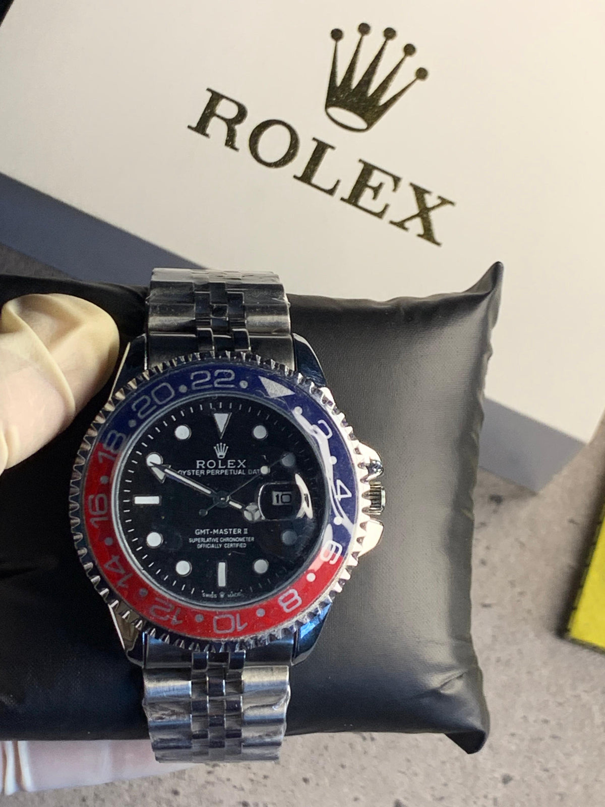 Rolex Datejust Watch with Red & Blue Rotatable Bezel Rl-01