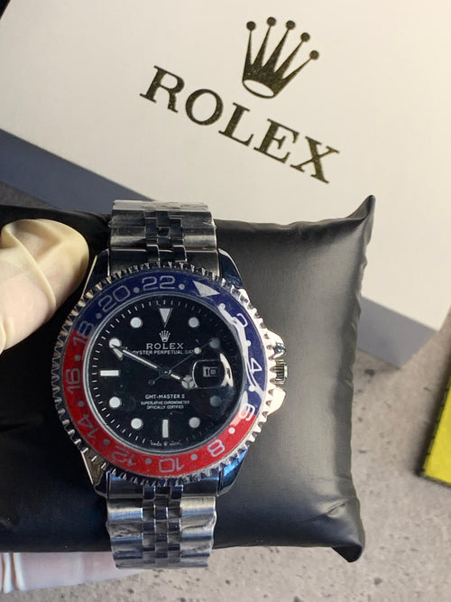 Rolex Datejust Watch with Red & Blue Rotatable Bezel Rl-01