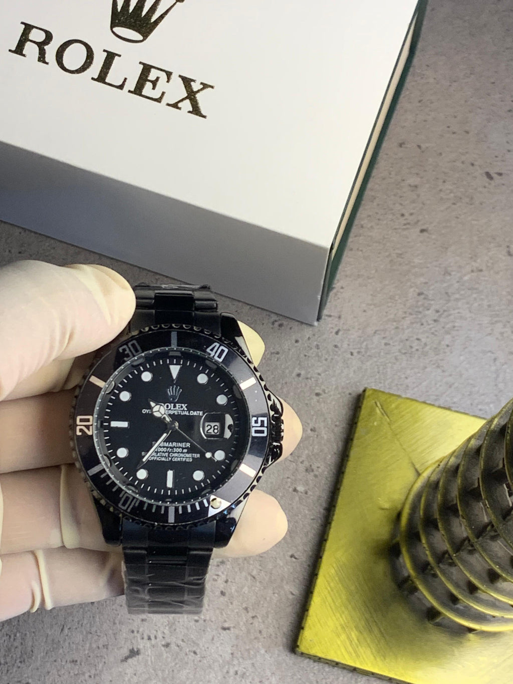 Rolex Full Black Stainless Steel Watch Rl-03