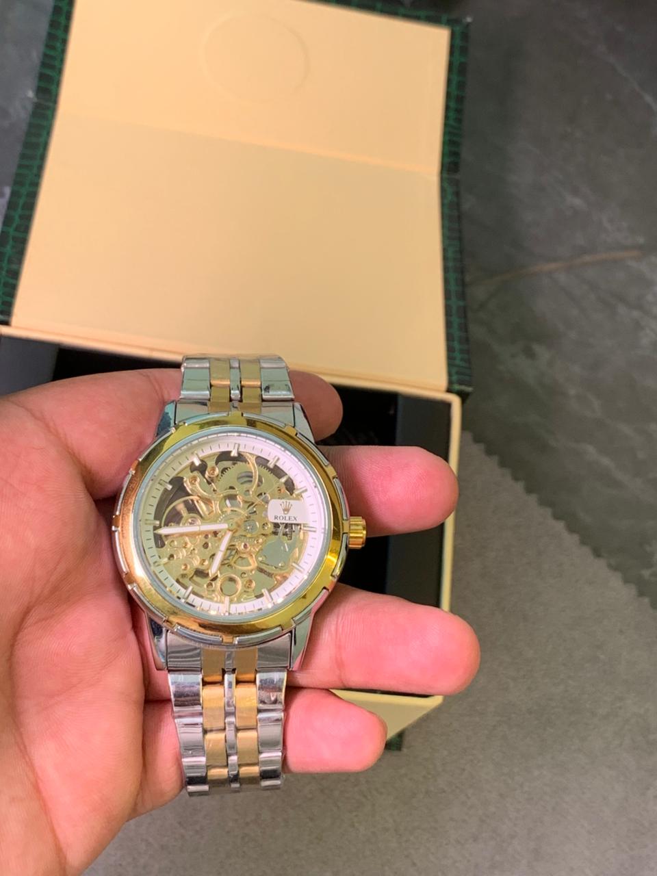 Rolex Automatic skeleton Dial Watch Rl-10
